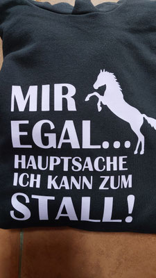 Hoodie Gr. 164 schwarz, bedruckt mit Flex-Folie  - 30 Euro
