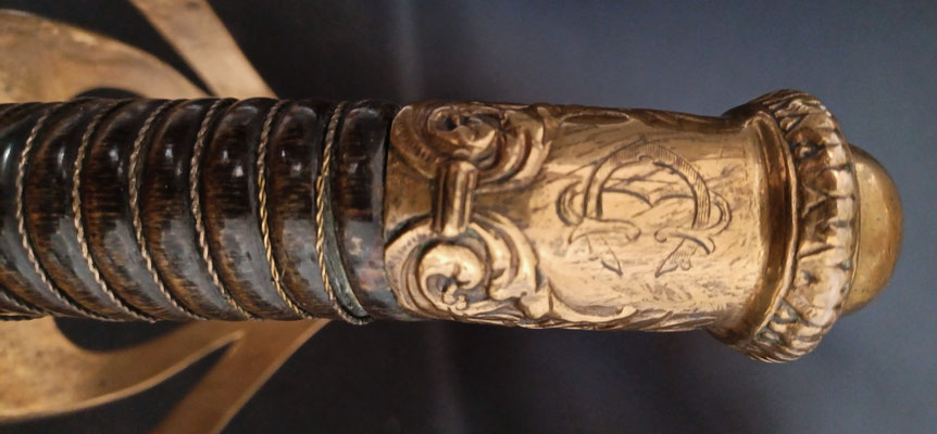 sabre d'officier de cavalerie modèle 1896 detazil de la pointe ceude de la lame 