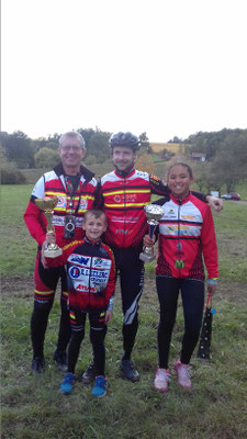 L'équipe gagnante. Cyclo-cross de Wattwiller (68) - 28 octobre 2023