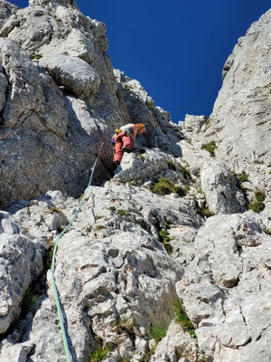 in der 1. Seillänge 