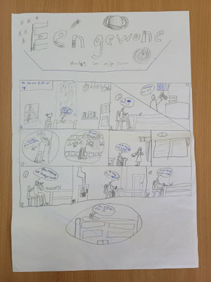 Schülerprodukt aus dem Hospitationsunterricht: Gestaltung eines Tagesablaufs. Foto: Ulrichs