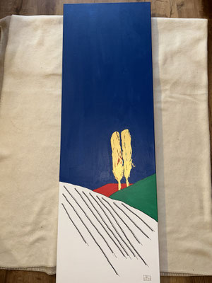Bild Steirisches Weinland Acryl auf Leinwand 40 x 120 Künstler Dieter Firmenich