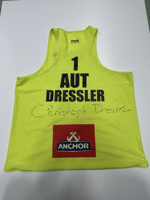 Beachvolleyballshirt Gelb von Christian Dressler signiert