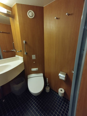 Dusche & WC in unserer Family-Class Kabine (Kiel–Göteborg)