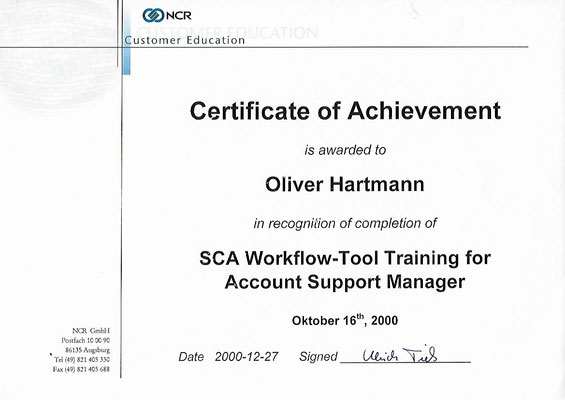 SCA Workflow-Tool Training