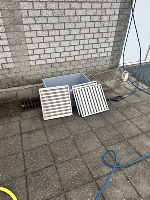 filters worden uitgekookt met een speciaal product