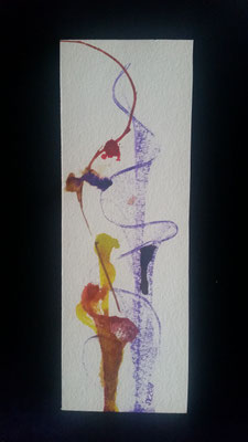 o.T. - Tusche mit Fadentechnik auf festem Aquarellpapier - 24 x 9 cm - je 2x erhältlich seitenverkehrt - CHF 30