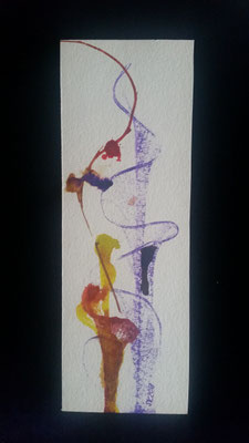 o.T. - Tusche mit Fadentechnik auf festem Aquarellpapier - 24 x 9 cm - je 2x erhältlich seitenverkehrt - CHF 30