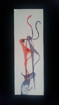 o.T. - Tusche mit Fadentechnik auf festem Aquarellpapier - 24 x 9 cm - je 2x erhältlich seitenverkehrt - CHF 30