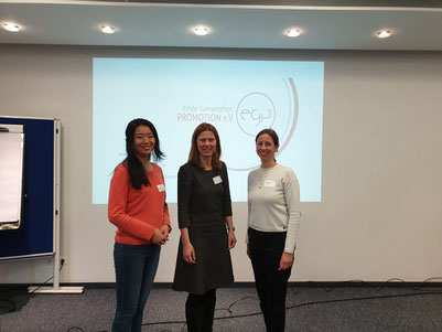 v.l.n.r.: Junmin Li, Dr. Susanne Happ und Sabine Päsler