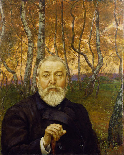 Selbstbildnis vor einem Birkenwald, 1899