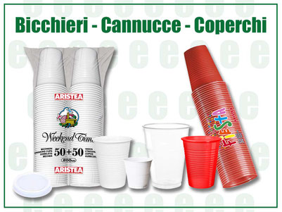 bicchieri cannucce coperchi