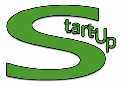 Das Bild zeigt das Wort Start-Up in künstlerischer Gestaltung an. 