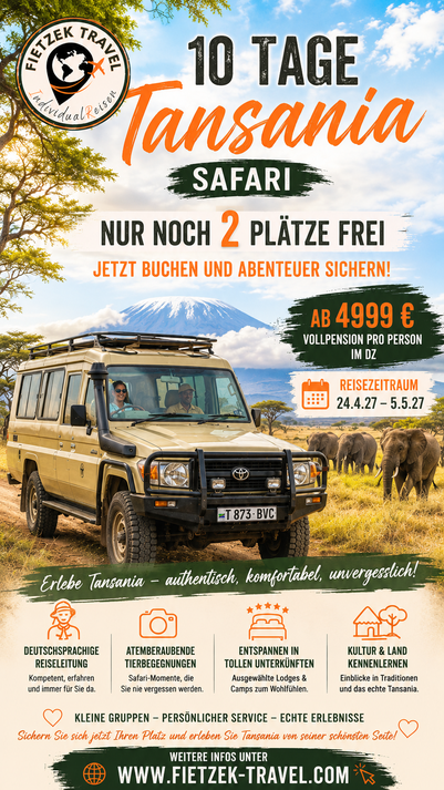 Spezial Safari Serengeti Intensiv in Tansania 2026