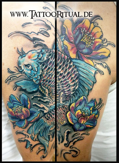 Tattoo Rostock, Tattoo Koi, Tattoo asiatisch, TattooRitual Rostock, Tattoostudio Rostock