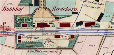 Der Radeberger Bahnhof – Draufsicht, 1860er Jahre.  S. 7