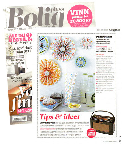 Wanddeko, Zeitschrift, Sina Koall, Sina's welt, Bolig Pluss, Wohnidee, Dekoidee