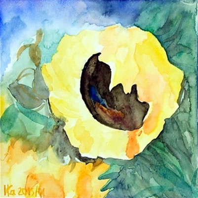 2015-01 Sonnenblume in Aquarell
