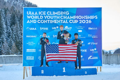 UIAA Ice Climbing Youth World ChampShips 2026 Podium U16 Speed Male