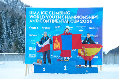 UIAA Ice Climbing Youth World ChampShips 2026 Podium U20 Speed Female