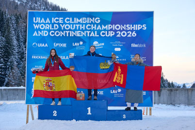 UIAA Ice Climbing Youth World ChampShips 2026 Podium U16 Speed Female