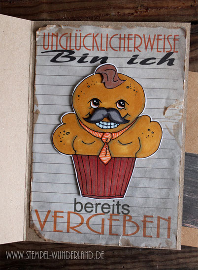 Geburstagskarte Mann Männer Birthday card for man Digi Stamps digitaler Stempel cupcake Muffin Bodybuilder handgemacht vom Stempel-Wunderland.de