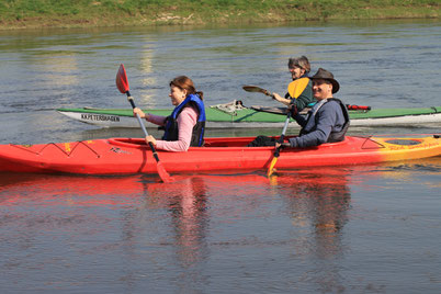 Anpaddeln auf der Weser im April 2019