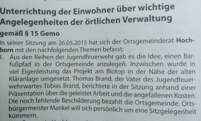 Quelle: Amtsblatt Wonnegau