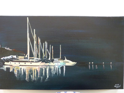 "Nuit calme" peinture sur toile 60 euros