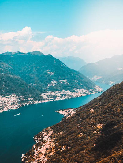 amazing views of the Lake Como from above 