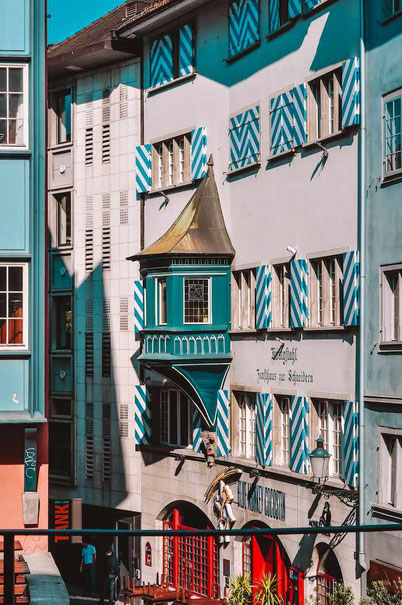 colorful and unique Zurich architecture