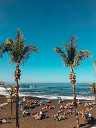 black sand beach in Tenerife 