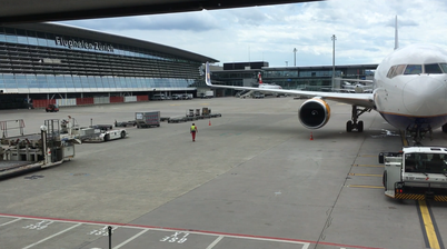 View from the huge windows of Zurich airport