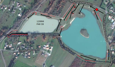 Plan du parcours de la manche de Coutras