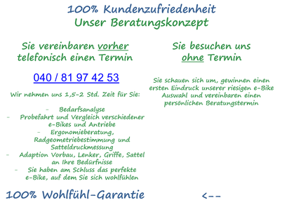 Kundenzufriedenheit e-motion e-Bike Welt Hamburg