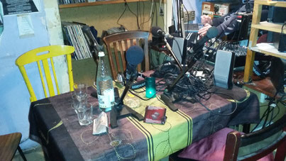 The radio studio of Contra Banda. Simple but comfortable and effective.