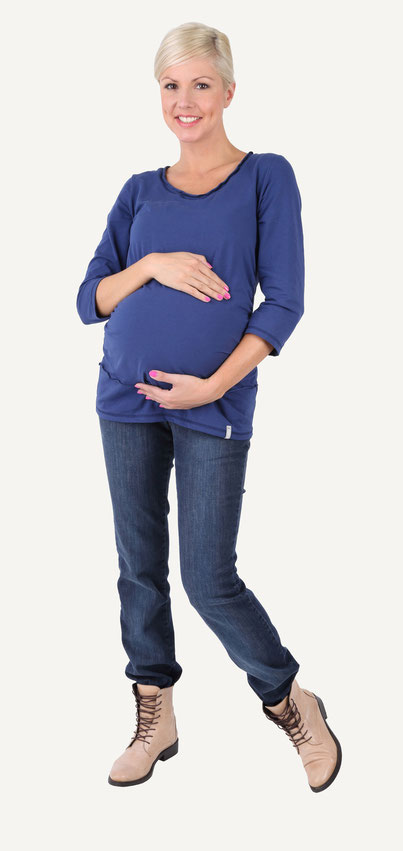 be mama! Maternity Blouse "Blow" - Navy Blue