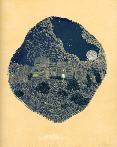 2022　Lullaby of the Ripples　22.0x17.7cm  Limited Edition 30　Wood Engraving ¥43000
