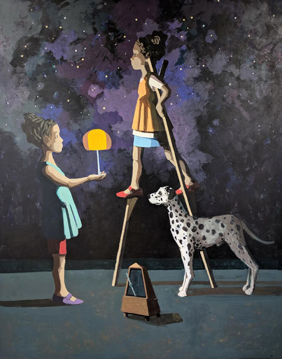 in lockstep - Acryl auf Leinwand, 200x160cm, 2019 | verkauft