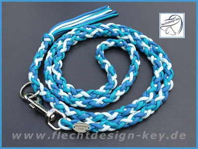 Paracordhalsring mit Karabiner 6fach rund geflochten