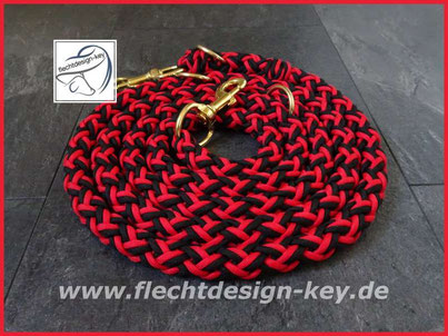 Flechtleine, Paracord Hundeleine, 16-fach rund geflochten