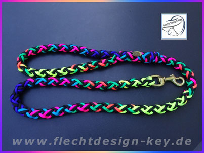 Paracord Hundeleine 12fach rund geflochten mit fester Handschlaufe