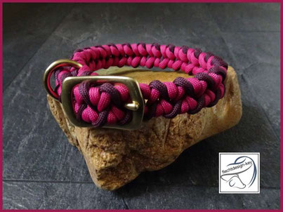 Paracord Hundehalsband, geflochtenes Hundhalsband verstellbar, Cat Claw mit Messingschnalle