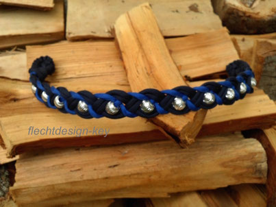 Stirnriemen, Stirnband geflochten aus Paracord mit Perlen für Pferde