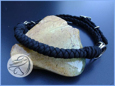 Sidepullnasenband geflochten aus Paracord, zum einschnallen, Kinnriemen geflochten
