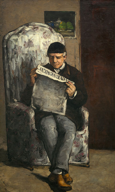 Porträt des Louis-Auguste Cézanne beim Lesen
