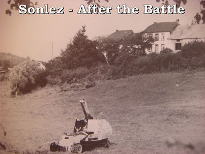 Sdkfz 138 "Grille" most likely from 13. (IG) Komp-SS Pz Gren Rgt 1 In front of the Lullingen house in Sonlez