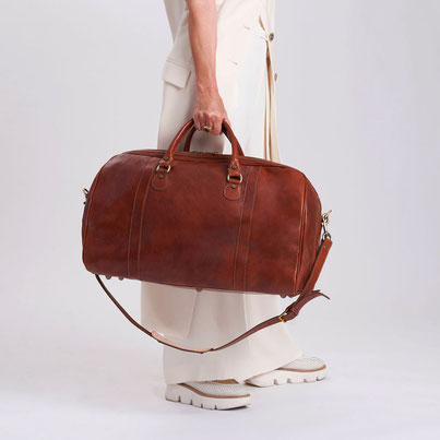 Leather weekender bag Made in Italy