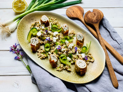 Buchweizen, Buchweizensalat, Gurke, Huhn