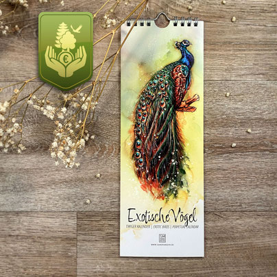 perpetual watercolor painting art birthday calendar Exotic Birds indian peafowl peacock | Ewiger Aquarell Kunst Kunstkalender Kalender Geburtstagskalender Exotische Vögel Blauer Pfau – Sandra Mahn